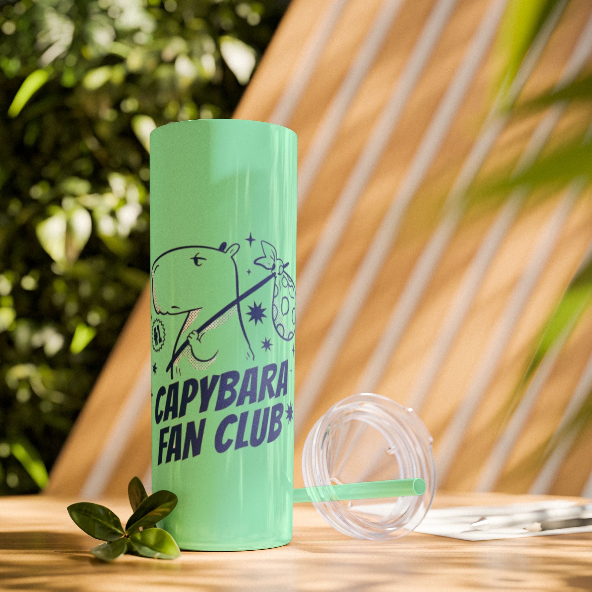 Capybara Fan Club Skinny Tumbler, Cute Travel Mug for Animal Lovers, Gifts for Nature Enthusiasts, Reusable Straws, Party Favors, [...]