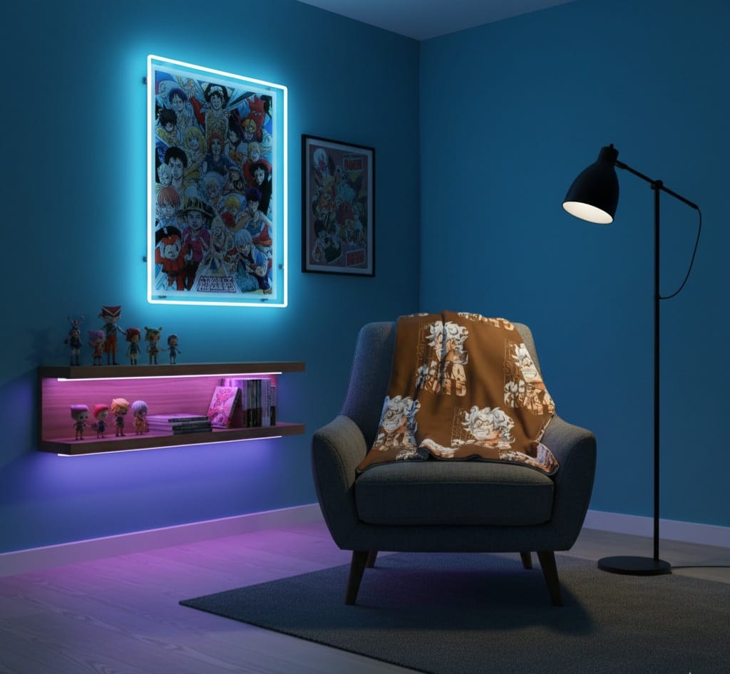 Sleek Velveteen Plush Blanket with Bold Character Design