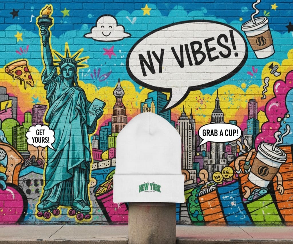 NYC Embroidered Classic Cuffed Beanie - Cozy Winter Hat