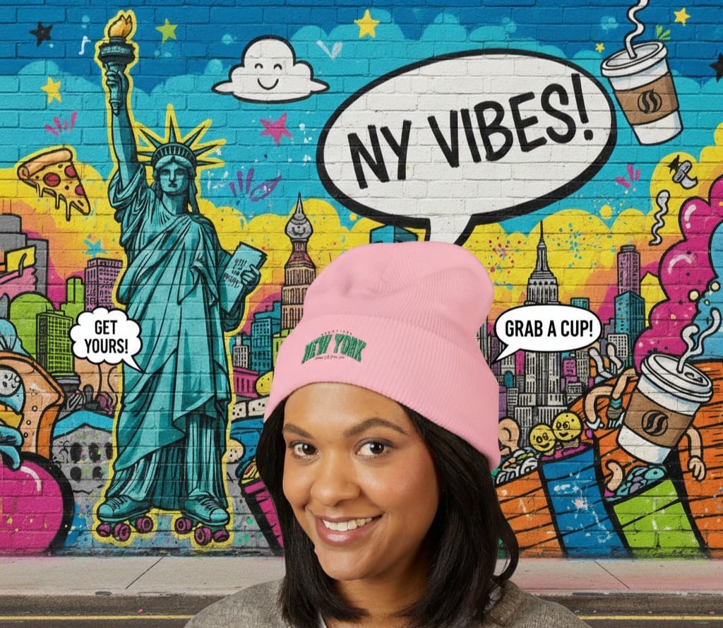 NYC Embroidered Classic Cuffed Beanie - Cozy Winter Hat