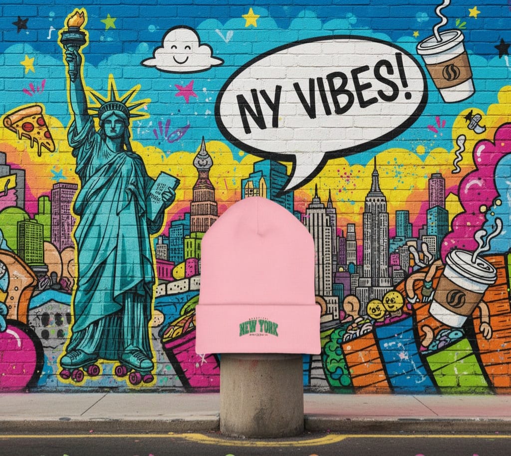 NYC Embroidered Classic Cuffed Beanie - Cozy Winter Hat
