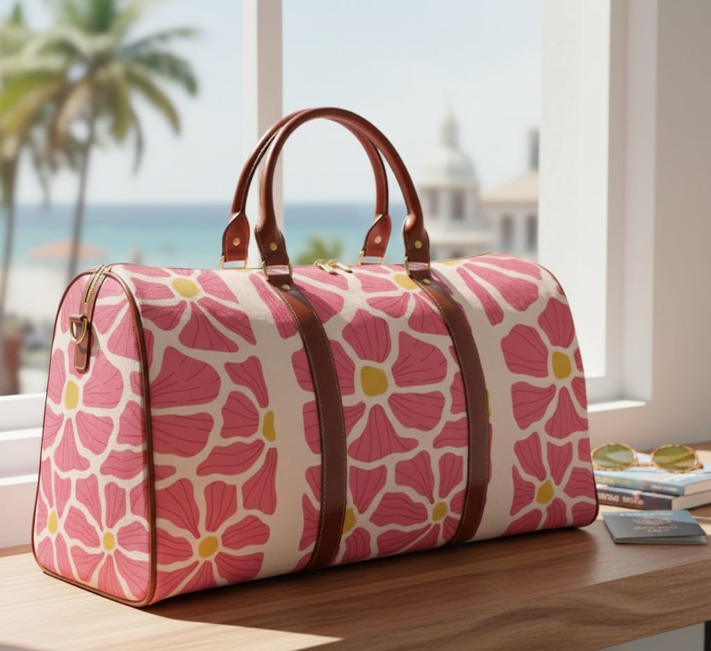 Floral Waterproof Travel Bag - Stylish & Functional for Adventurers