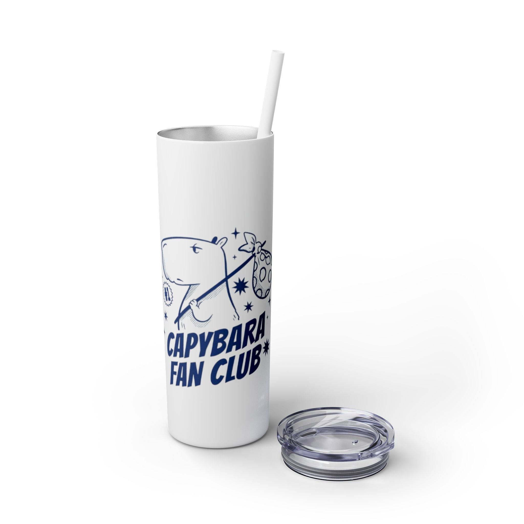 Capybara Fan Club Skinny Tumbler, Cute Travel Mug for Animal Lovers, Gifts for Nature Enthusiasts, Reusable Straws, Party Favors, [...]