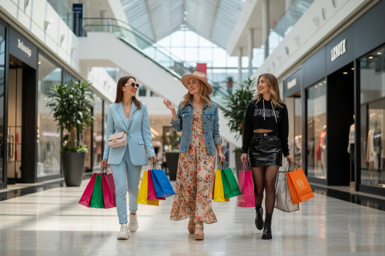Girls carrying shopping BAGs